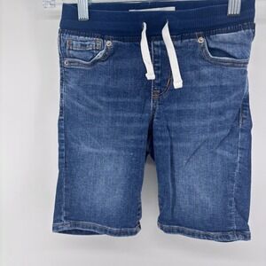 Old Navy Kids Karate Slim Denim Shorts Blue Drawstring‎ Waist Adjustable EUC
